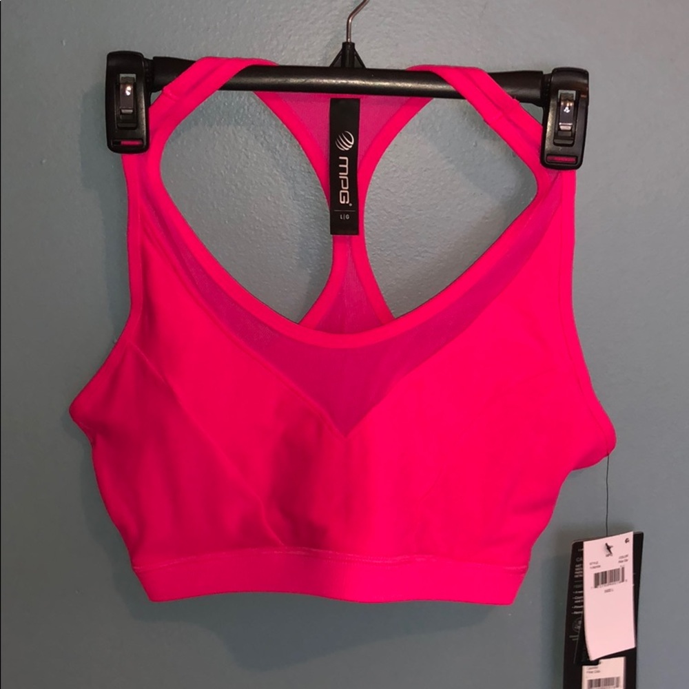Pink sports bra